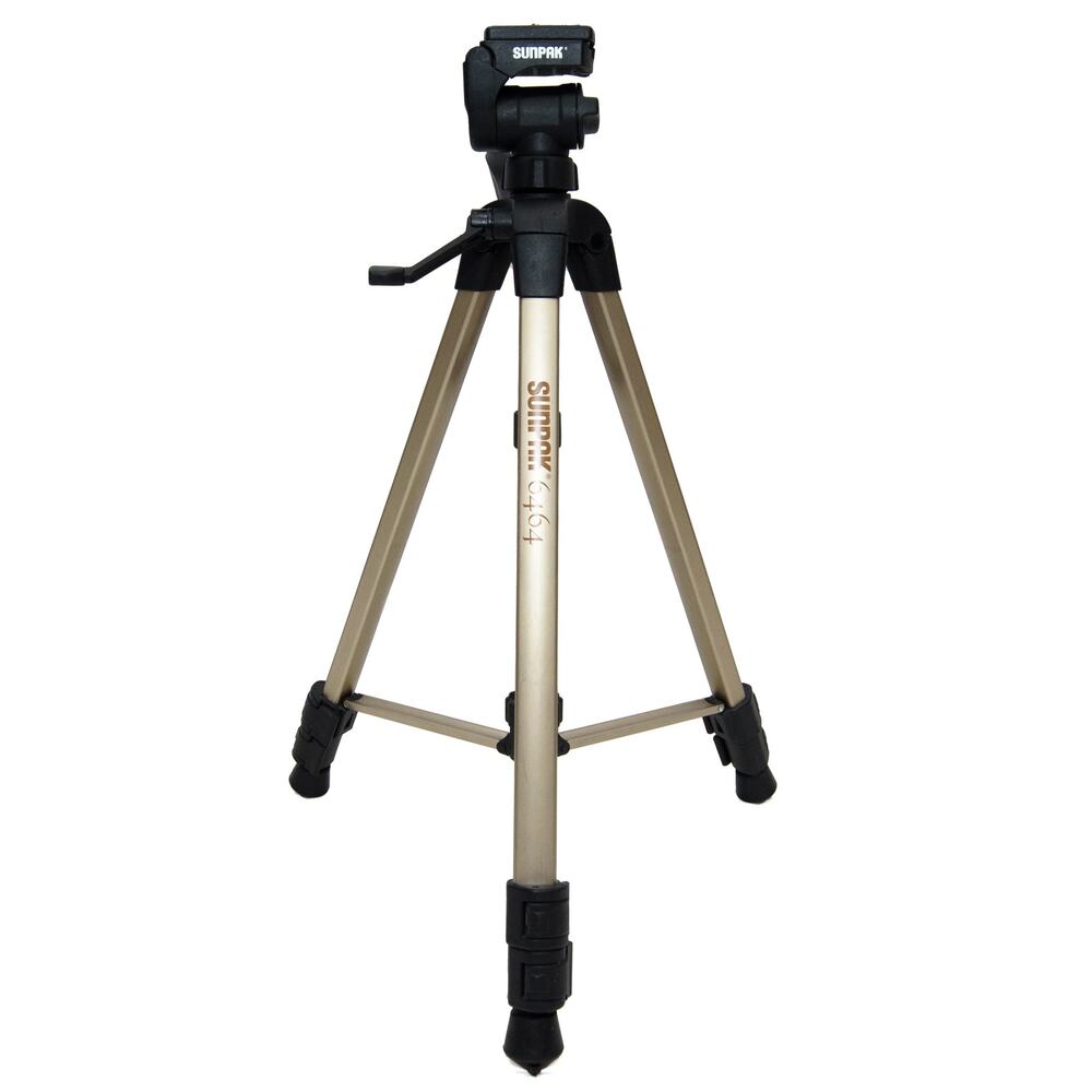 Sunpak 6464 Photo Video Aluminum Tripod W/ Retractable Leg Spikes